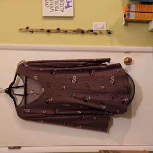 Long sleeve purple flower shirt